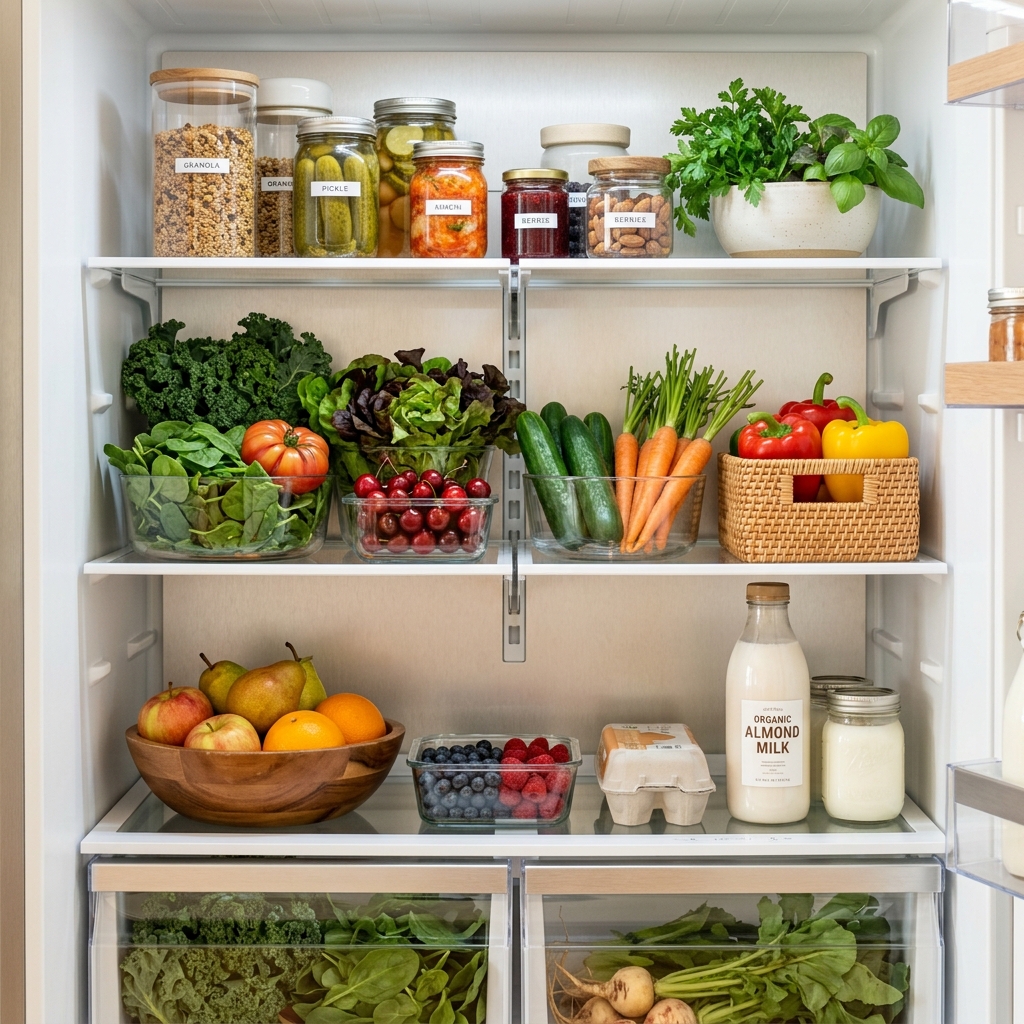 Clean and organized smart kitchen refrigerator
